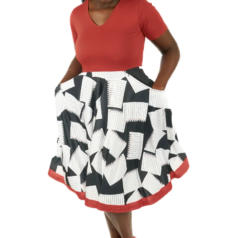 Get More, Spend Less – Shop Now!Notebook Paper Full Twirl Dress [FINAL SALE]