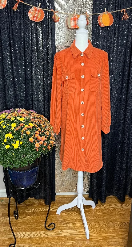 Steals and Deals Await!Orange You Glad It's Corduroy Dress (IN STOCK)