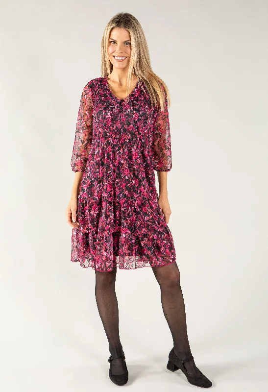 Don’t Wait – Deals Won’t Last!Rose Printed Lace Pleated Dress