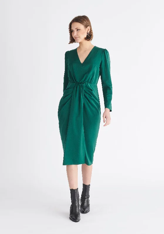 Best Offers of the Month!Satin V-Neck Dress