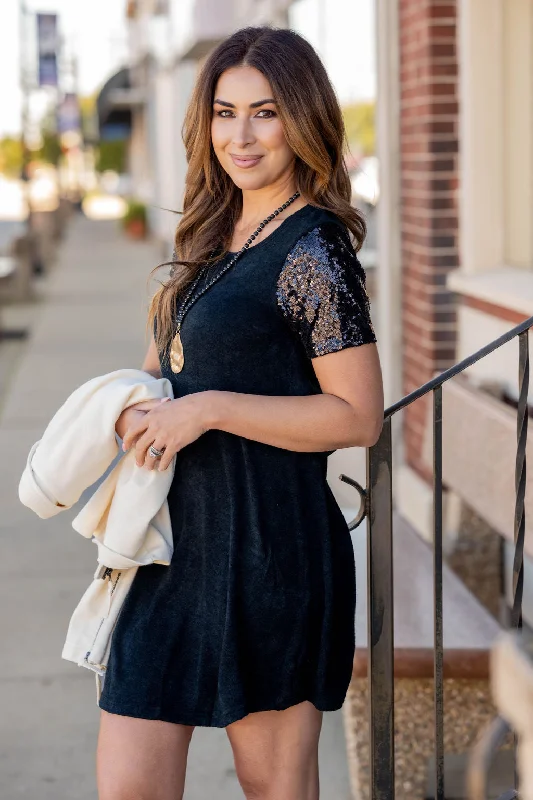 Flash Deals – Act Quickly!Sequin Sleeve Tee Dress