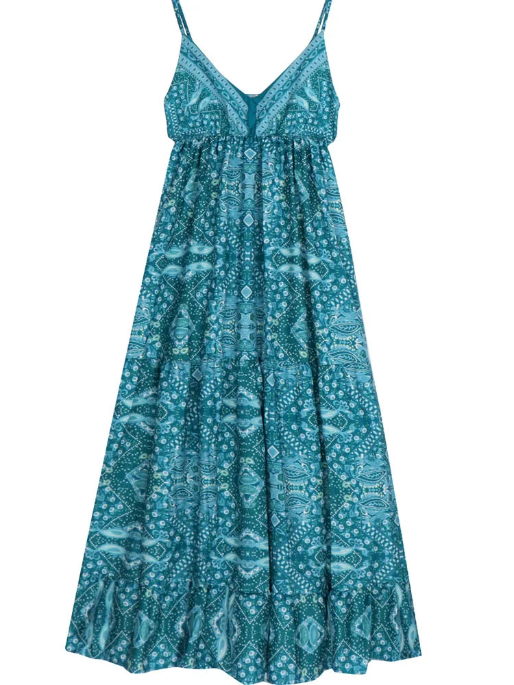 Score Big Savings Today!FashionSierra - 2024 Sexy Vintage Backless Spaghetti Strap Boho Dress