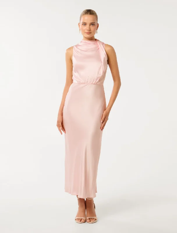 Special Discounts Inside!Sienna High Neck Satin Maxi Dress