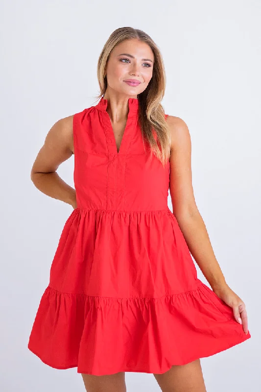 Exclusive Offers You’ll Love!Sleeveless Poplin Tier Dress