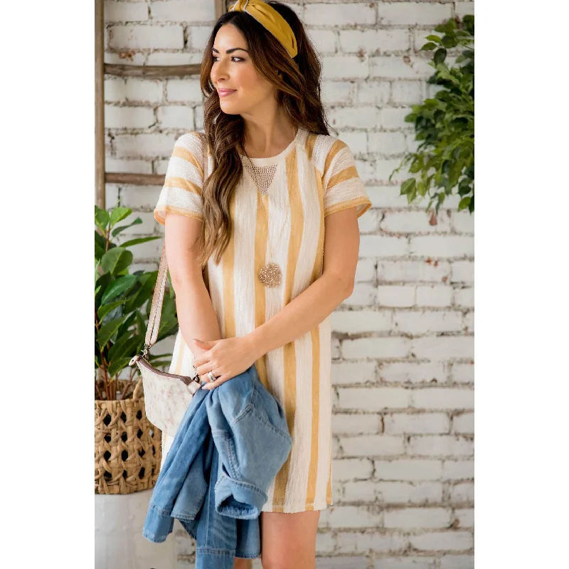 Get It Before It’s Gone!Striped Terry Tunic Dress