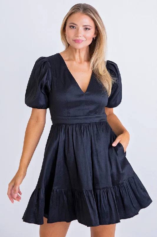 Your Chance to Save is Now!Taffeta Vneck Dress