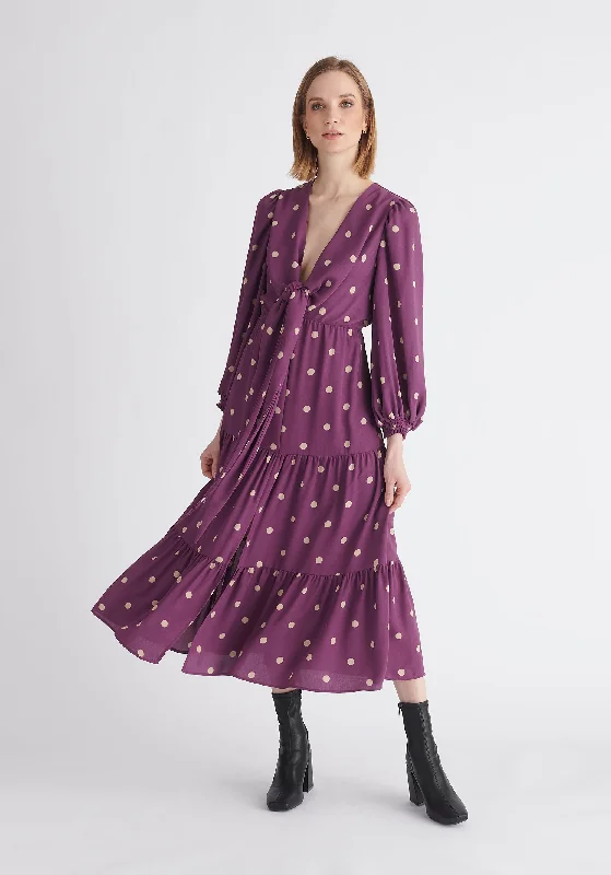 Buy One, Get One Free!Tiered Hem Polka Dot Dress