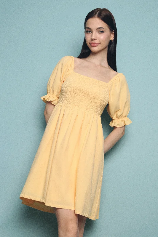 Great Deals, Just for You!Timbre Smocked Dress Yellow