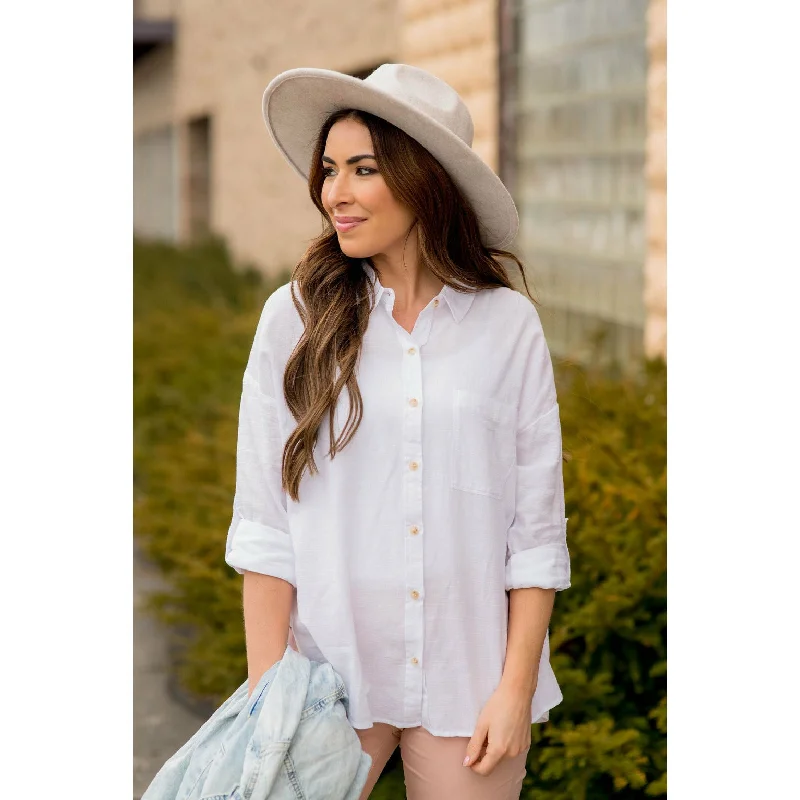 More Discounts, More Joy!3/4 Sleeve Button Up Blouse