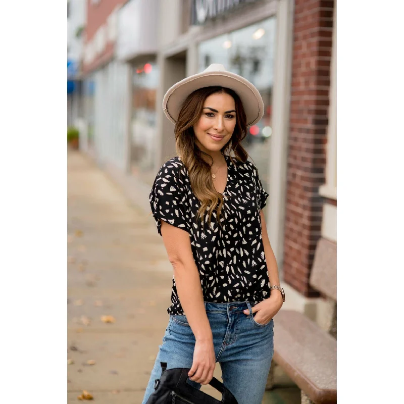 Buy More, Pay Less!Brush Stroked Dressy Blouse