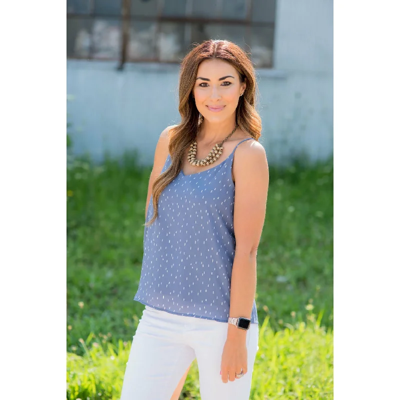 Shop Early, Save Big!Dotted Thin Strapped Blouse Tank