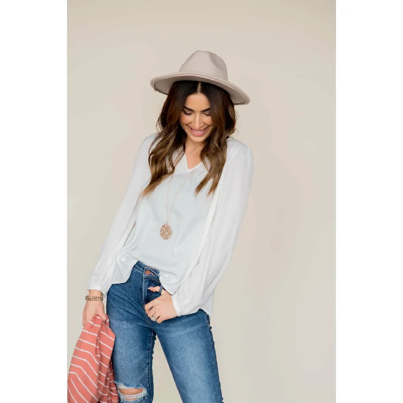 Hurry, Sale Ends Soon!Classy Ruche Shoulder Button Sleeve Blouse