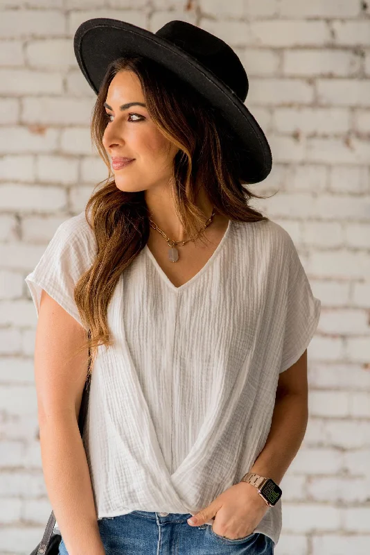 The Sale You’ve Been Waiting For!Relaxed Bottom Wrap V-Neck Blouse