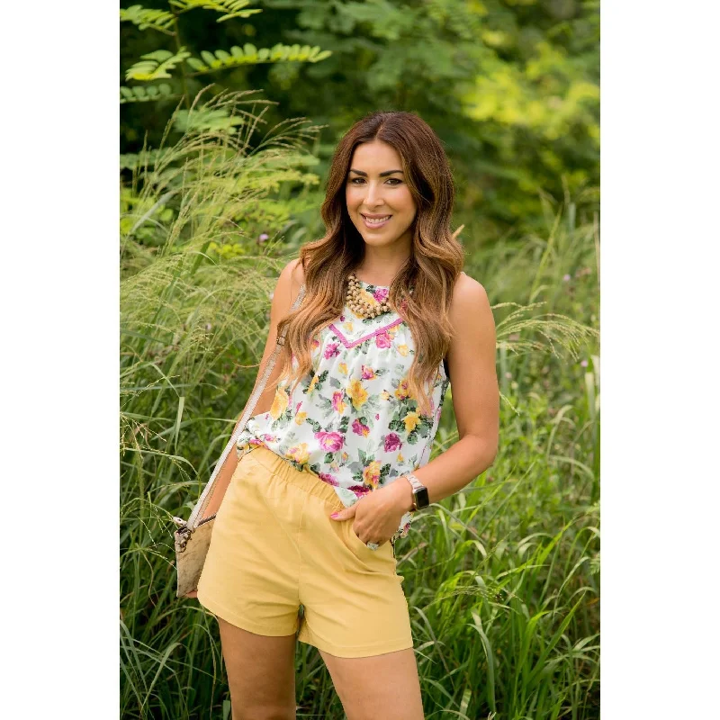 Your Favorite Sale is Back!Ribbon Trimmed Floral Blouse Tank