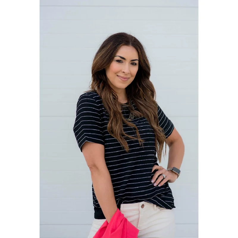 Shop Now and Save!Textured Striped Blouse