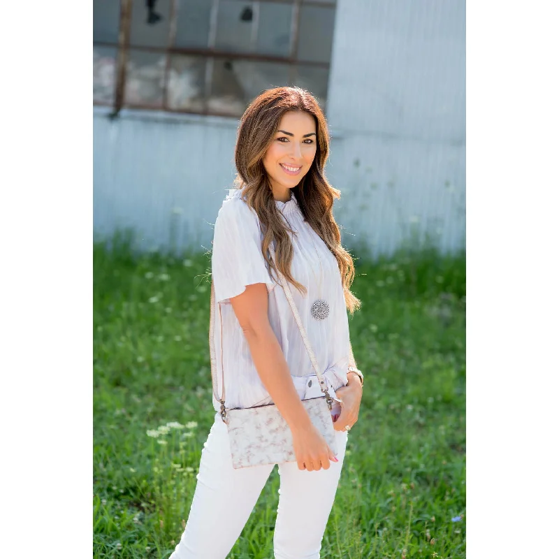 Find the Best Deals Here!Vertical Striped Cinch Neck Blouse
