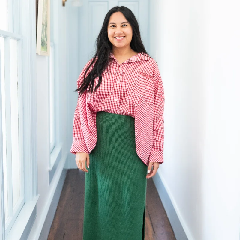 Time to Save Big!Amber Women’s Shirt - Red Gingham