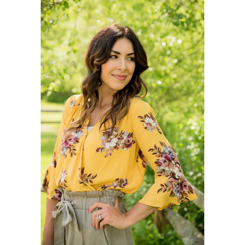 Your Dream Deal is Here!Floral Wrap Flutter Blouse