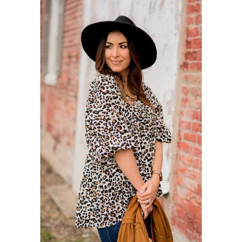 Today Only – Don’t Miss It!Leopard Bib Blouse
