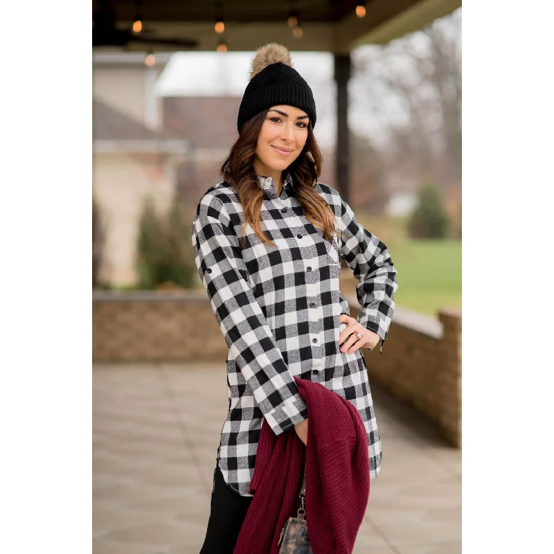 The Best Offers Are Here!Plaid Button Up Tunic